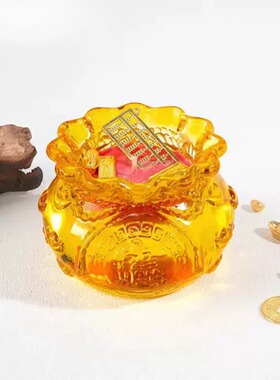 寓意好紫色聚宝盆香薰蜡烛国风礼