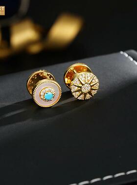 AXKECT阿珂施蒂18金电锆石圆形贝