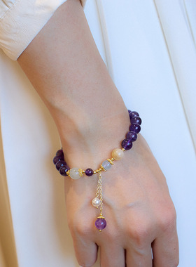 XKDDCT小众设计天然8MM紫水晶手