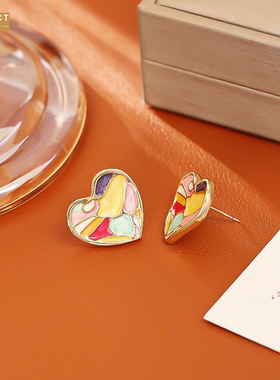 XKDDCT创意设计珐琅滴油爱心项链