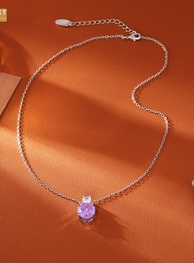XKDDCT紫气东来玫瑰切锆石项链轻