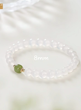 XKDDCT新款白玉仿玉手链女新中