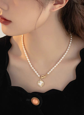 XKDDCT新款镀金天然淡水珍珠项链