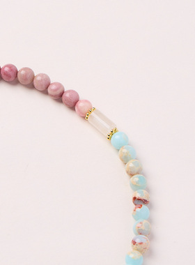 XKDDCT新中式寿山石双圈手链女红