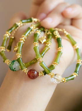 XKDDCT新中式竹节手链玛瑙心经水