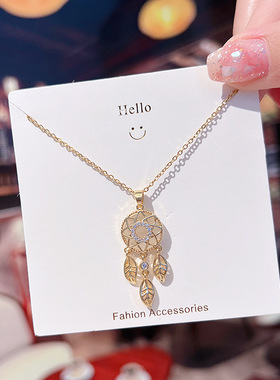 XKDDCT新款韩版风猫眼石捕梦网钛