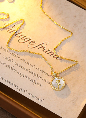 XKDDCT法式复古甜美风贝母项链极