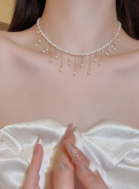 XKDDCT小众设计高级项链珍珠流苏