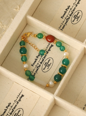 XKDDCT夏季天然石绿水晶玛瑙手链