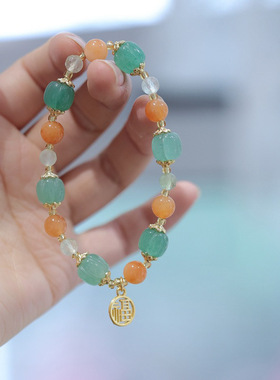 XKDDCT名族风天然金丝玉手串新疆