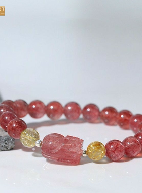 XKDDCT新款石手串鸽红桃花手链