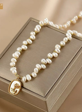 XKDDCT淡水项链巴洛克风格珍珠骨