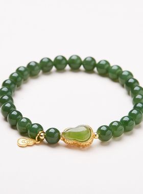 XKDDCT天然和田玉碧玉手链女S92