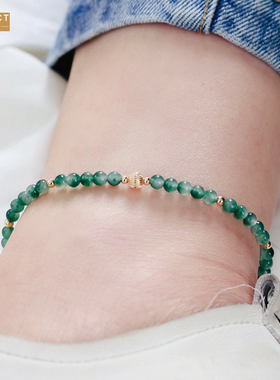 XKDDCT水草玉手链女14K包金水草