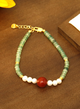 XKDDCT新款天然淡水珍珠红玛瑙水