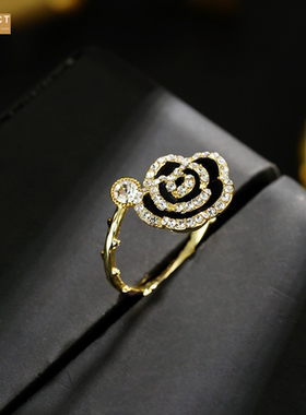 XKDDCT2026黑玫瑰花满镶复古小众