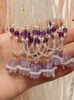 XKDDCT项链夏季紫水晶转玉骨链送