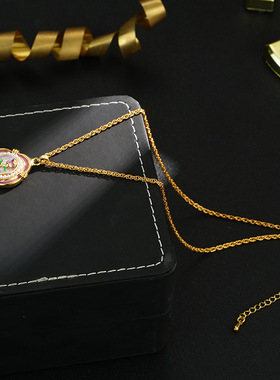 XKDDCT新中式轻奢珐琅釉花朵锁骨