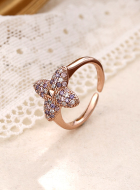 XKDDCT经典感玫瑰金四叶花轻奢极