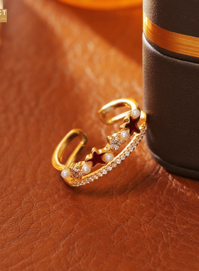 XKDDCT创意设计双层珍珠五角星戒