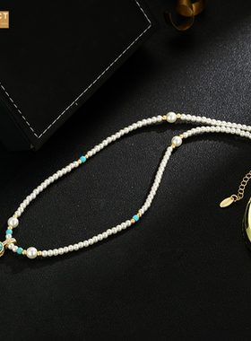 XKDDCT石吊坠珍珠项链女秋冬轻奢
