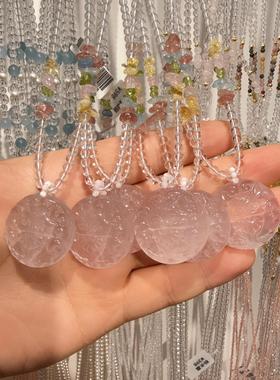 XKDDCT原创粉晶九尾狐吊坠双面雕