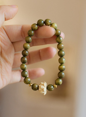 XKDDCT新款原创绿檀木手串女学
