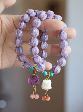 XKDDCT寺庙同款暮山紫琉璃手链女