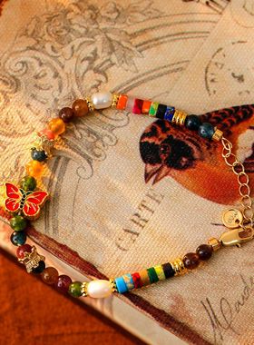 XKDDCT新款国潮文艺复古蝴蝶珐琅