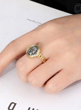 XKDDCT新款法式人头古硬币复古开