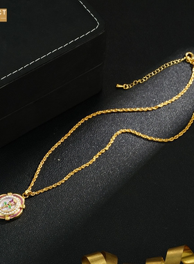 XKDDCT新中式轻奢珐琅釉花朵骨链