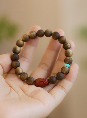 XKDDCT海南天然奇楠手链南红貔貅