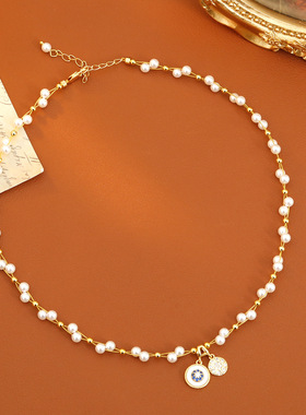 XKDDCT满天星超仙气质项链贝母吊