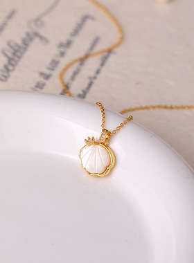 XKDDCT天然贝母锆石简约锁骨链气