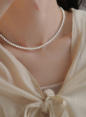 XKDDCT4mm诸近圆天然淡水珍珠项