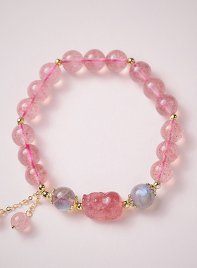 XKDDCT天然手链女桃花朵朵开小众