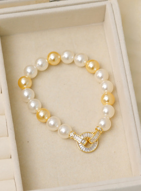 XKDDCT施家混色南洋金珠手链简约