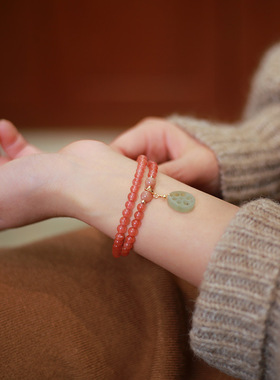 XKDDCT新款天然5MM双层手链吊和