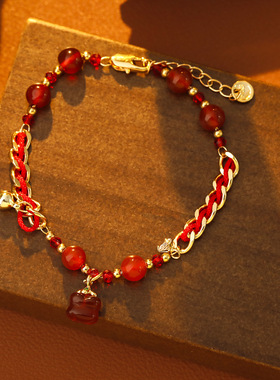 XKDDCT原创设计红色玛瑙手链送女