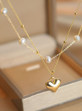 XKDDCT双层叠戴淡水珍珠项链女夏
