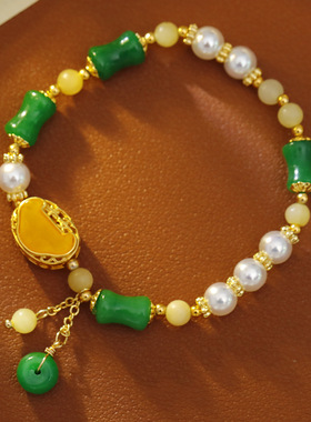 XKDDCT新中式时尚手工蜜蜡水晶手