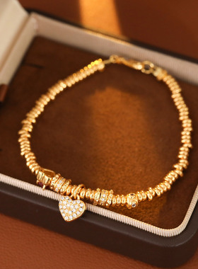 XKDDCT金店同款沙金算盘珠星星手