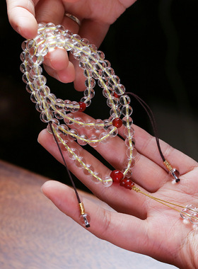 XKDDCT中式6MM三圈白水晶女S925