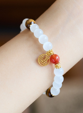 XKDDCT猫眼石手链女天然虎眼石六