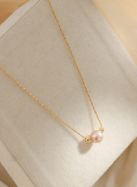 XKDDCT天然淡水女简约百搭紫色珍