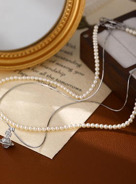XKDDCT新款法式个性长项链珍珠颈