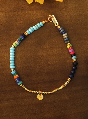 XKDDCT天然石手链女小众波西米亚