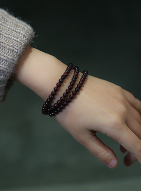 XKDDCT天然石榴石手链女玫红石榴