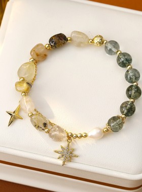 XKDDCT国风珍珠手链女款轻奢灰水