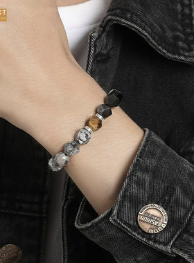 XKDDCT地图石白石水晶手链男女款